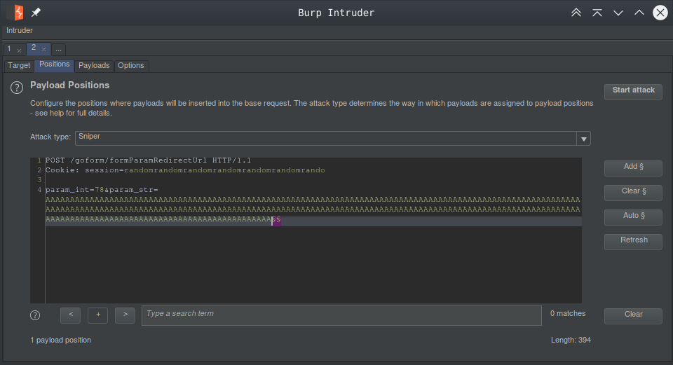 Session Injection Intruder Positions 1